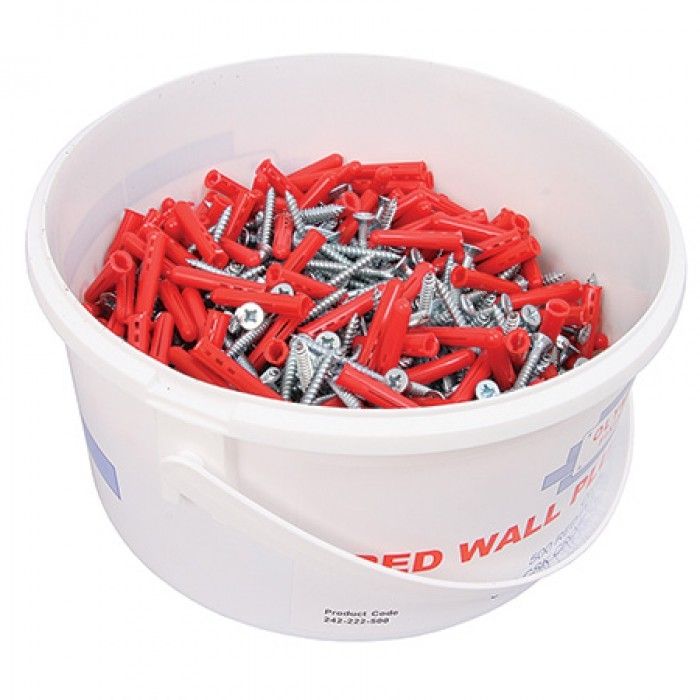 Red Wall Plugs & Screws - Trade Tub