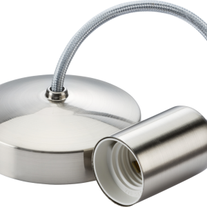 6" E27 Contemporary Pendant Set - Brushed Chrome - 8270BC