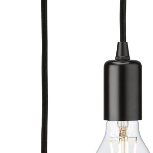 1.8m E27 Contemporary Pendant Set - Matt Black