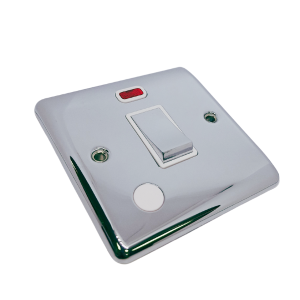 Polished Chrome 20A Double Pole Switch - D37PCW