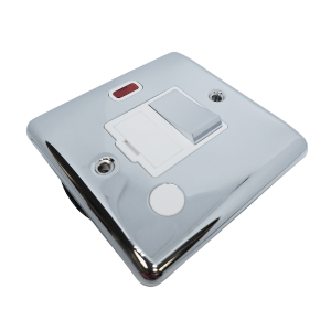 Polished Chrome 13A Switched Fuse Spur with Neon D39PCW