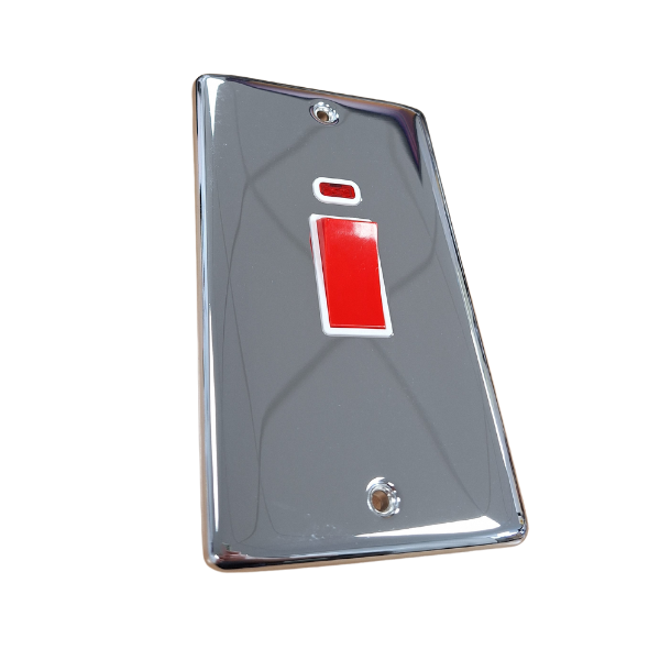 Polished Chrome 45A Double Vertical Cooker Switch D40PCW