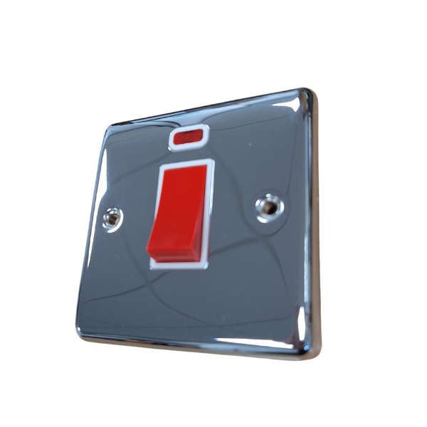 Polished Chrome 45A Single Cooker Switch D52PCW