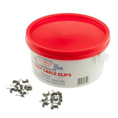 Trade Tub Flat Grey Cable Clips - MTC