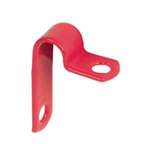 LSF Coated Single Fixing P Clip 32 Red (Pack of 50)