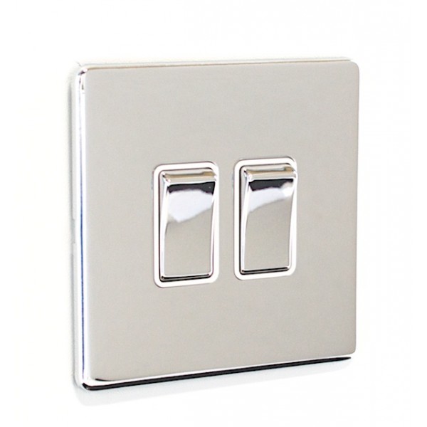 2 Gang Double 10a Light Switch - SG02PCW
