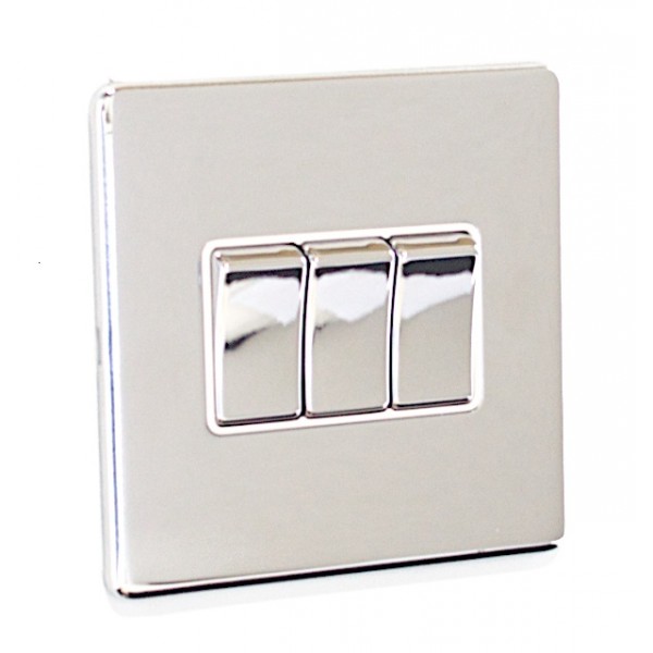3 Gang Treble 10a Light Switch - SG03PCW