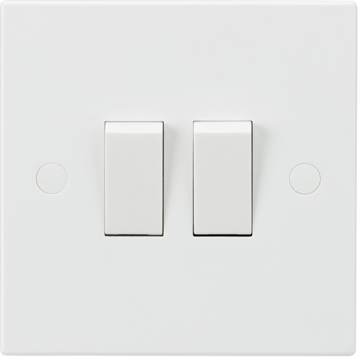 2 Gang Double 10a Light Switch Square - SN3000