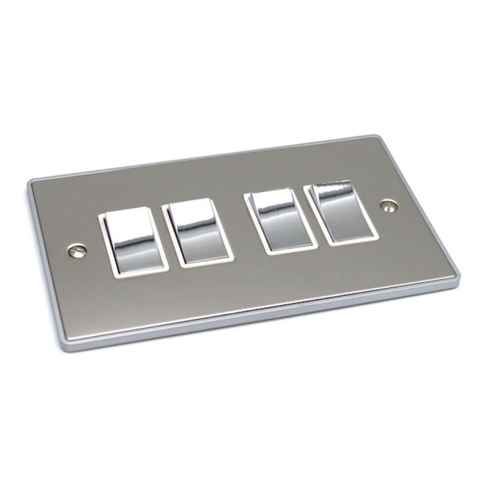 4 Gang Quad 10a Light Switch - UE04PCW
