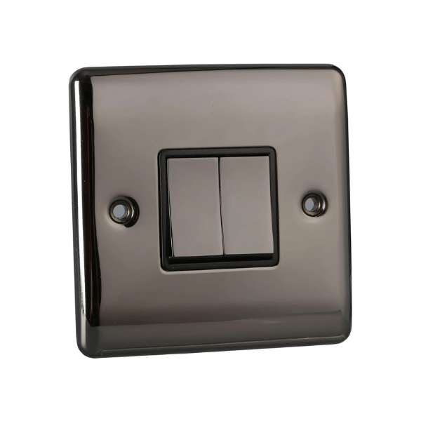 2 Gang Double 10a Light Switch D02BN