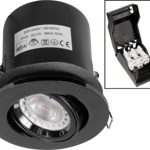 Black Nickel Tilt/Adjustable Fire Rated Downlight - VUEP546