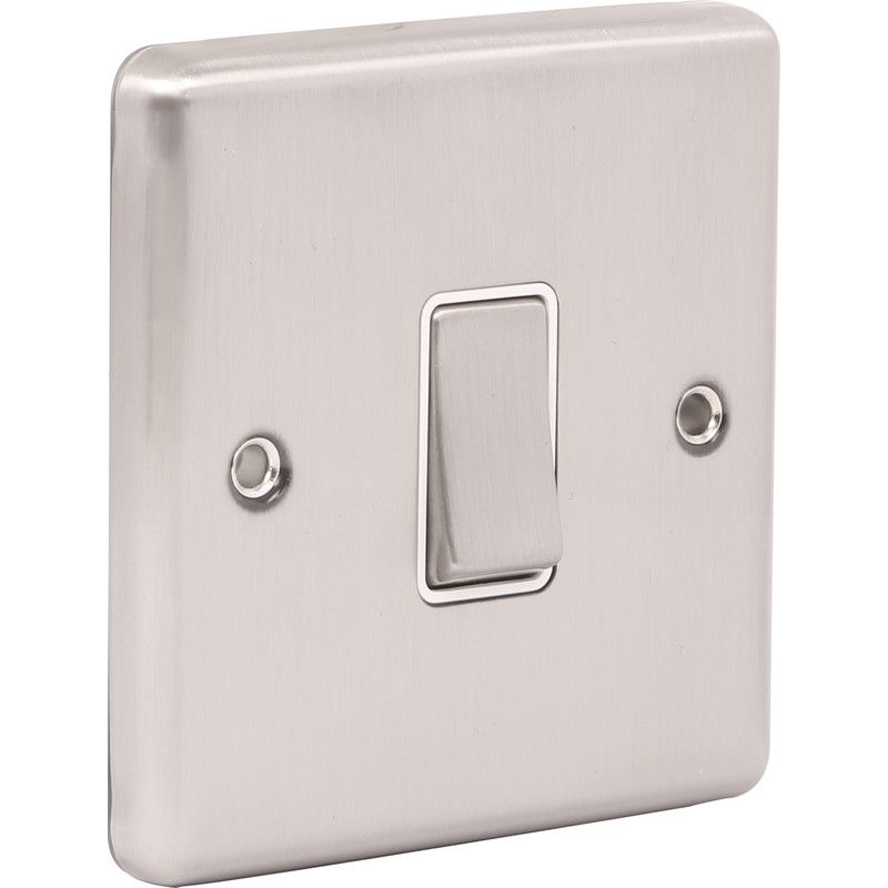 Brushed Steel 1 Gang Intermediate Light Switch W05BSW