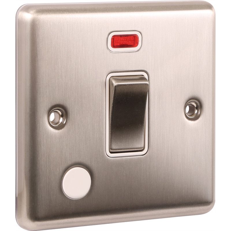 Brushed Steel 20A Double Pole Switch W37BSW