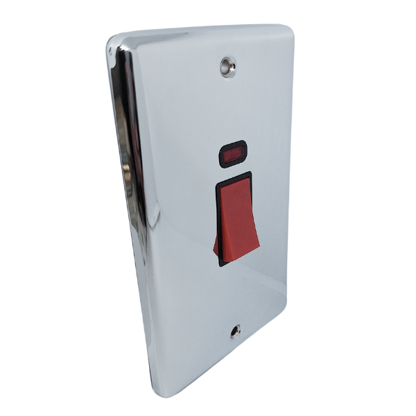 Polished Chrome 45A Double Vertical Cooker Switch - W40PCB