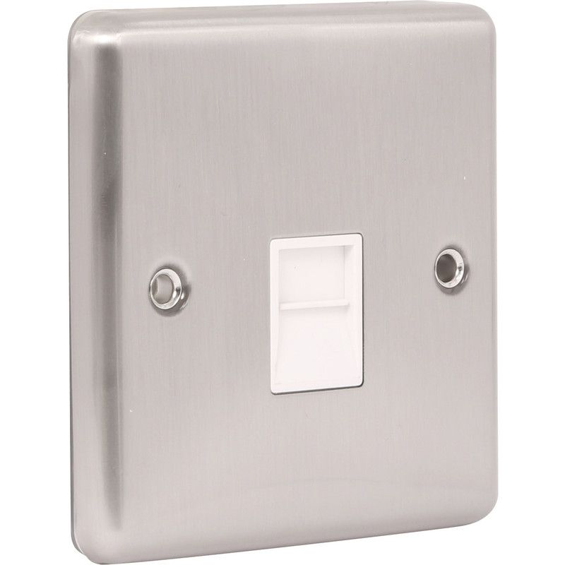 Brushed Steel Telephone BT Master Socket W45BSW