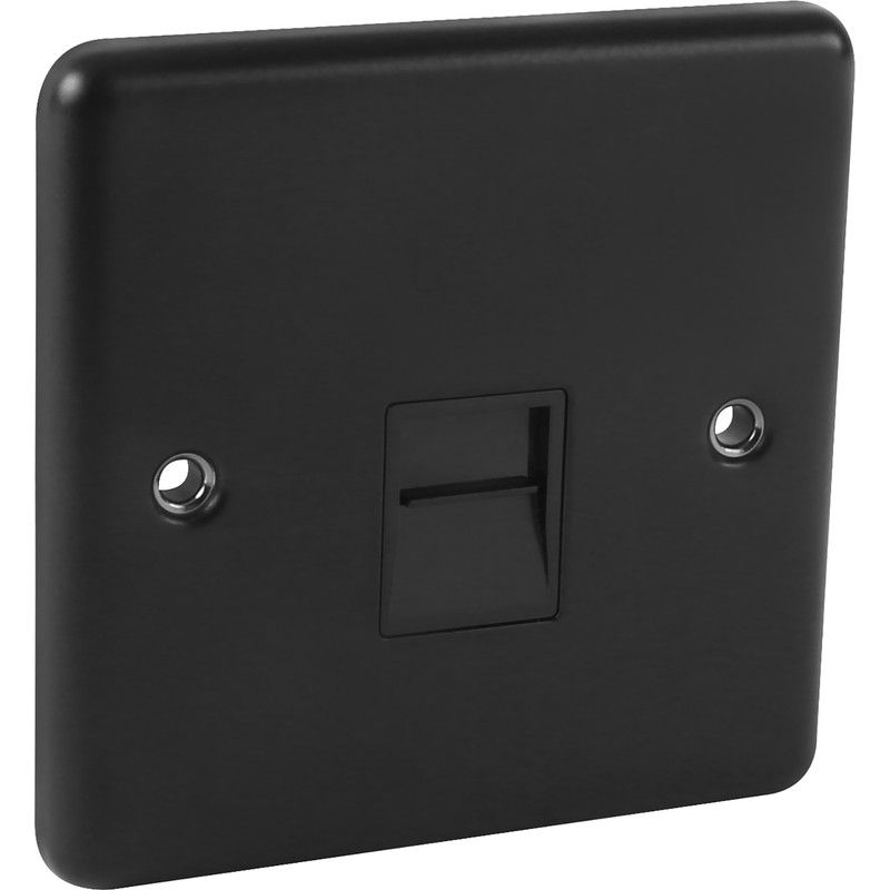 Matt Black Telephone Master Socket - W45MBB