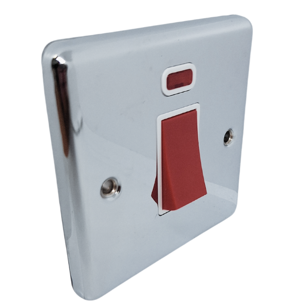 Polished Chrome 45A Single Cooker Switch - W52PCW