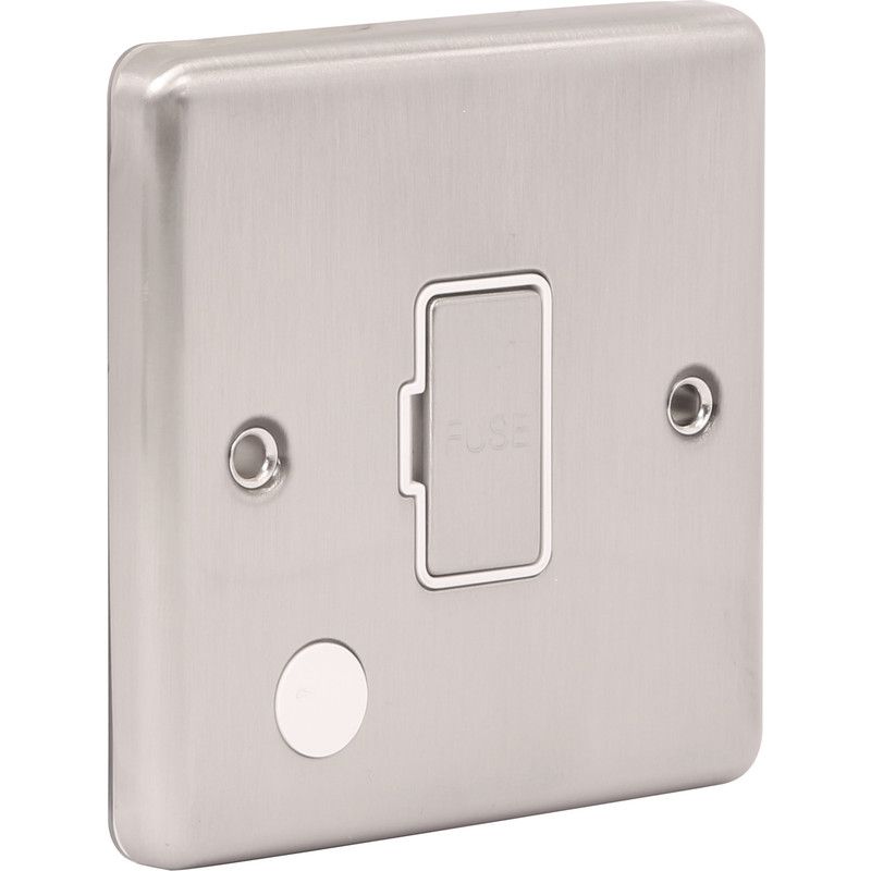 Brushed Steel Un-Switched Fuse Spur W55BSW