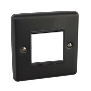 Matt Black 1 Gang 2 Module Data Plate - W63MBB