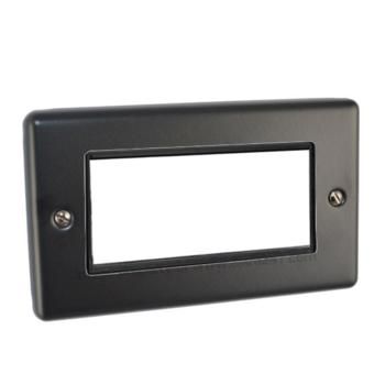 Matt Black 2 Gang 4 Module Data Plate - W64MBB