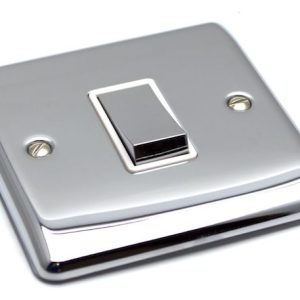 Polished Chrome - 1 Gang Single 10a Light Switch D01PCW