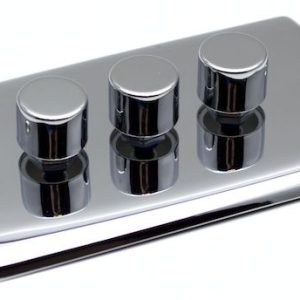 Polished Chrome 3 Gang 250W Dimmer Switch D12PC