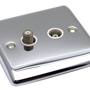 Polished Chrome Satellite & TV Outlet D54PCW