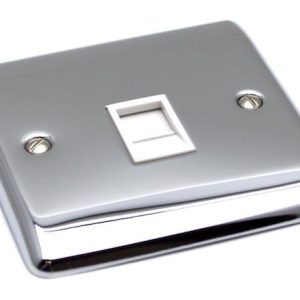 Polished Chrome 1 Gang RJ45 Socket D62PCW