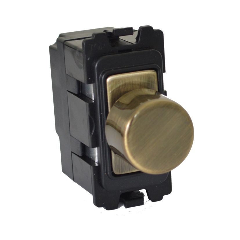 Antique Brass Mini Grid Dimmer Module - DM400AB
