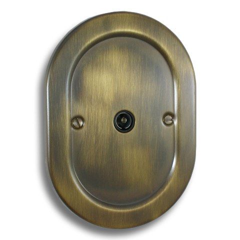 Antique Brass 1 Gang TV Coaxial Outlet EM42AN