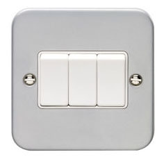 3 Gang 10a Switch - Metal Clad MC03