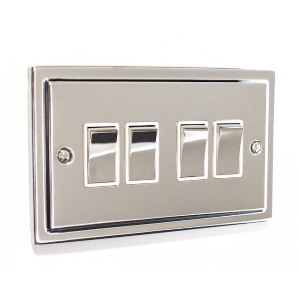 4 Gang Quad 10a Light Switch R04PCW