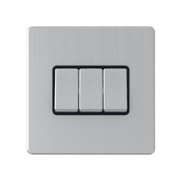 3 Gang Treble 10a Light Switch - SG03BCB