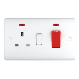 45A Cooker Switch with Socket ST41W