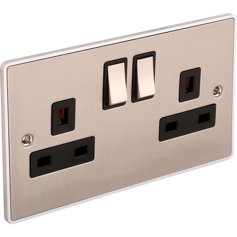 Urban Edge Double 2 Gang 13a Socket UE07BCB
