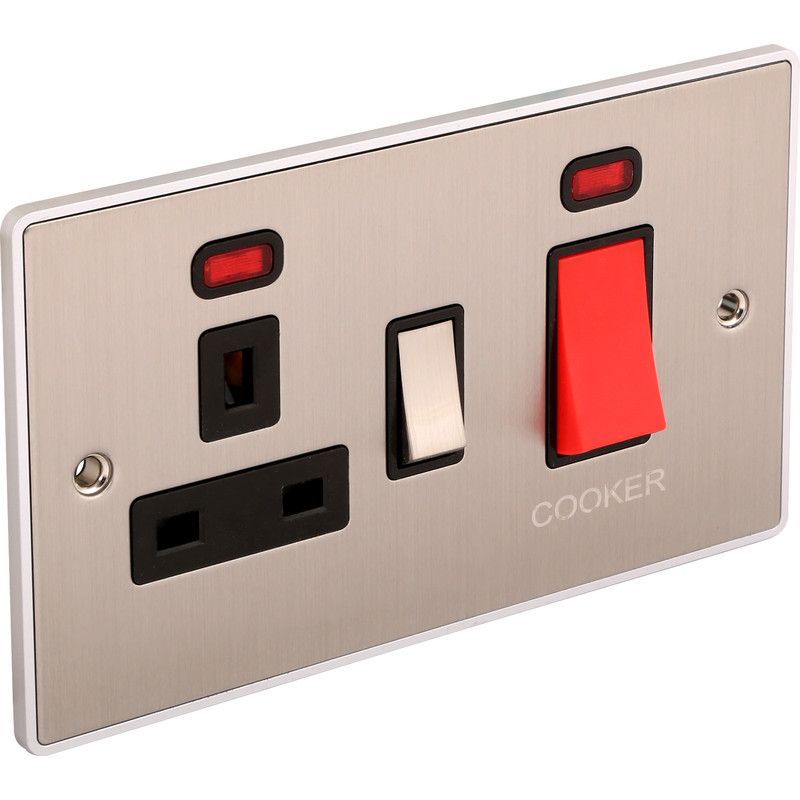 Urban Edge 45A Cooker Switch with Socket - UE41BCB