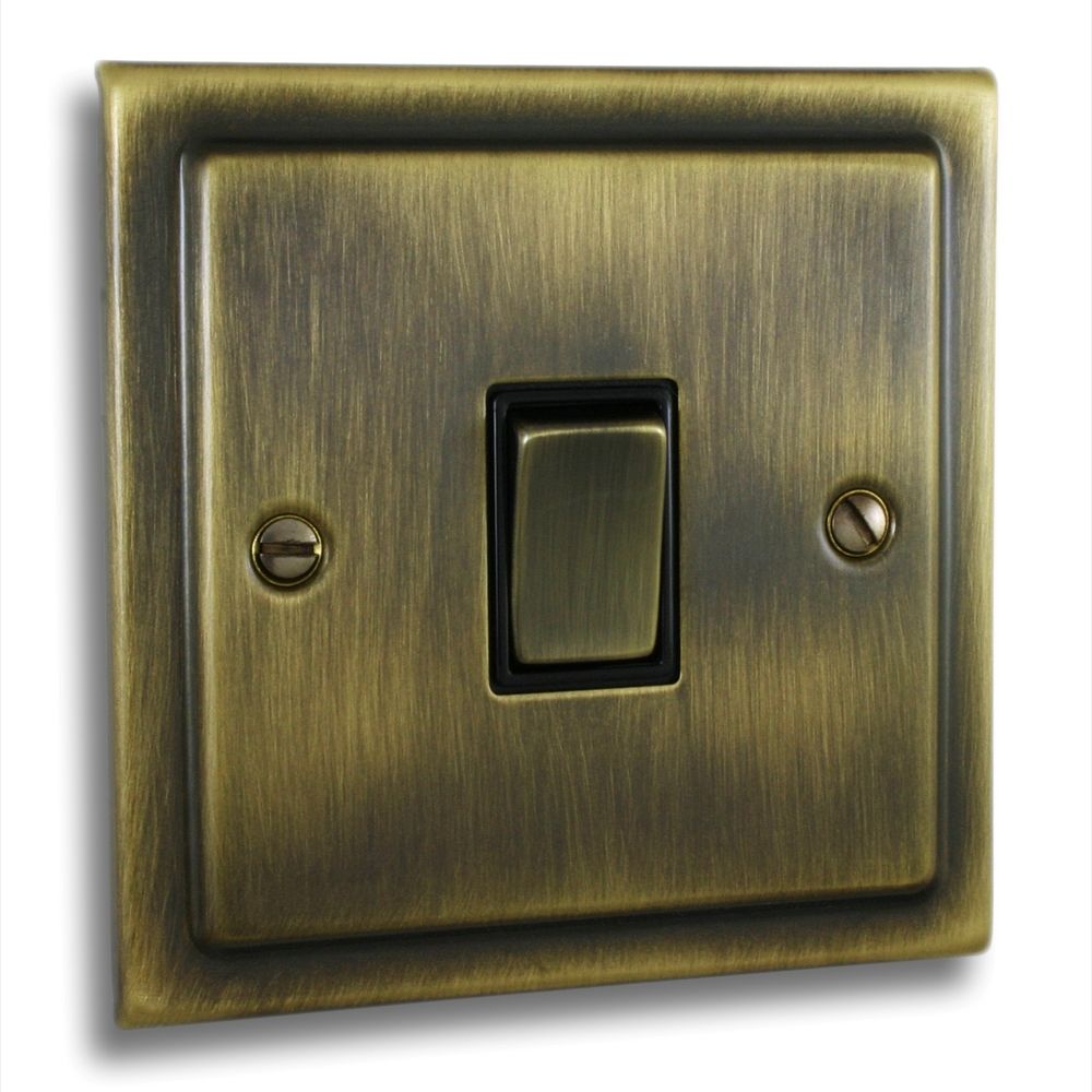 Victorian Antique Brass 1 Gang Intermediate Switch - V05AN