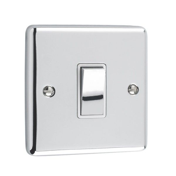 Polished Chrome 1 Gang Intermediate Light Switch - W05PCW