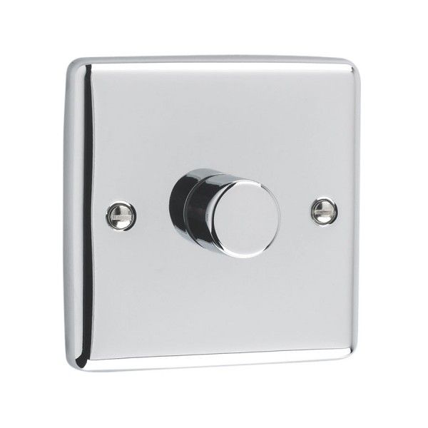 Polished Chrome 1 Gang 400W Dimmer Switch - W22PC