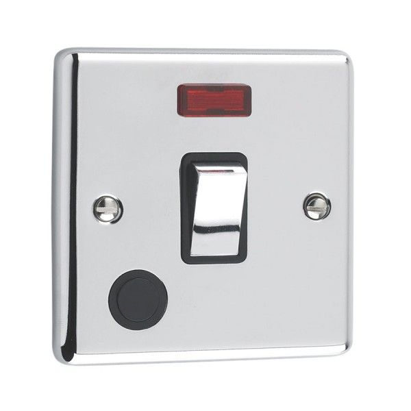 Polished Chrome 20A Double Pole Switch - W37PCB