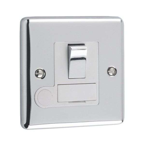 Polished Chrome 13A Switched Fuse Spur - W38PCW