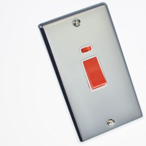 Polished Chrome 45A Double Vertical Cooker Switch - W40PCW