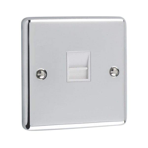 Polished Chrome Telephone BT Slave Socket - W44PCW