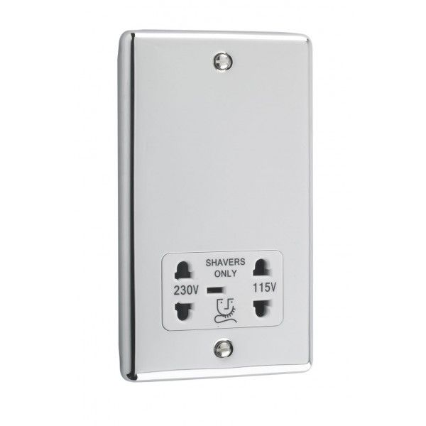 Polished Chrome Shaver Socket - W48PCW