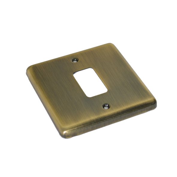 Antique Brass 1 Gang Grid Plate - WGP1GAB