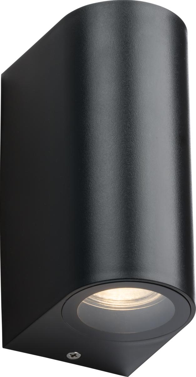 ALANA - 230V IP65 GU10 Polycarbonate Up/Down Wall light - Black - ALC2BK