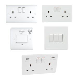 White Plastic Sockets & Switches