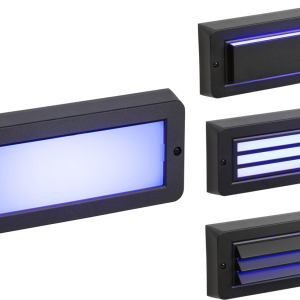 230V IP65 5W Blue LED Surface Mount Brick light - Black - BL5BLBK