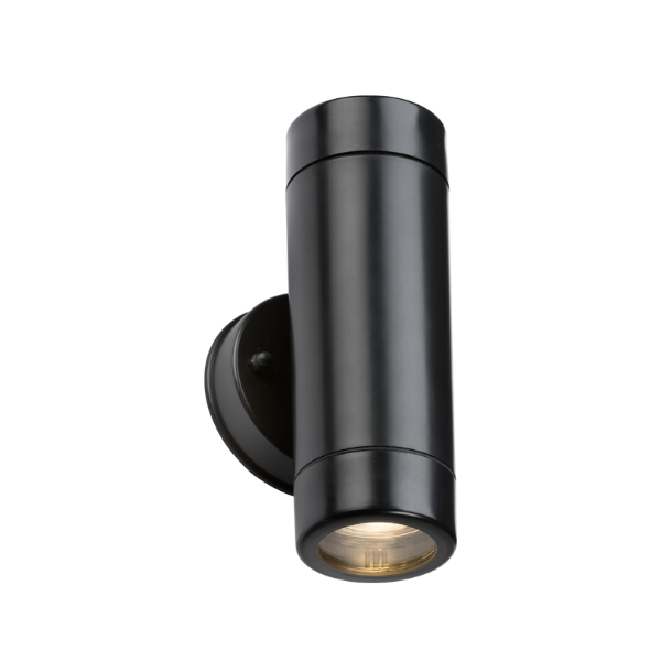 EAMON - 230V IP54 GU10 Polycarbonate Up/Down Wall light - Black - EA2BK