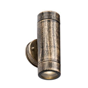 EAMON - 230V IP54 GU10 Polycarbonate Up/Down Wall light - Brushed Brass - EA2BB